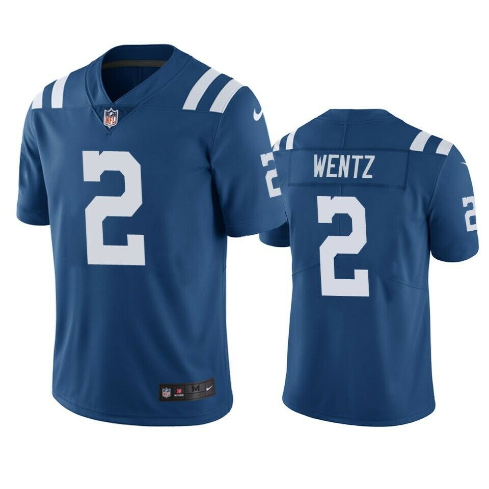 Men's Indianapolis Colts #2 Carson Wentz Blue NFL Vapor Untouchable Limited Stitched Jersey